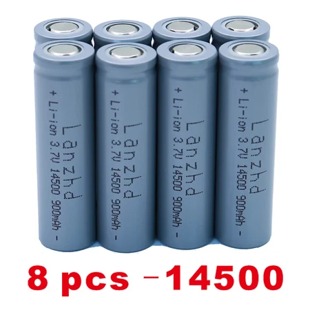8 PCS-14500-900MAH 1-8 шт. 14500 батарея 3,7 в 900 мАч литий-ионная аккумуляторная батарея для светодиодный фонарик аккумулятор батарея реальная емкость - Цвет: 8 PCS-14500-900MAH