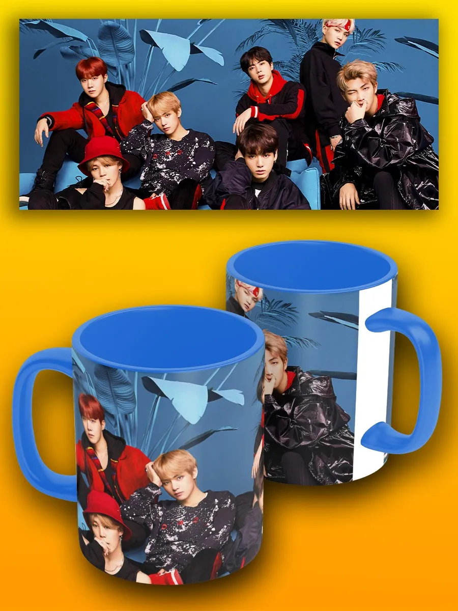 Кружка синяя кпоп kpop BTS бтс - 2278 | Дом и сад