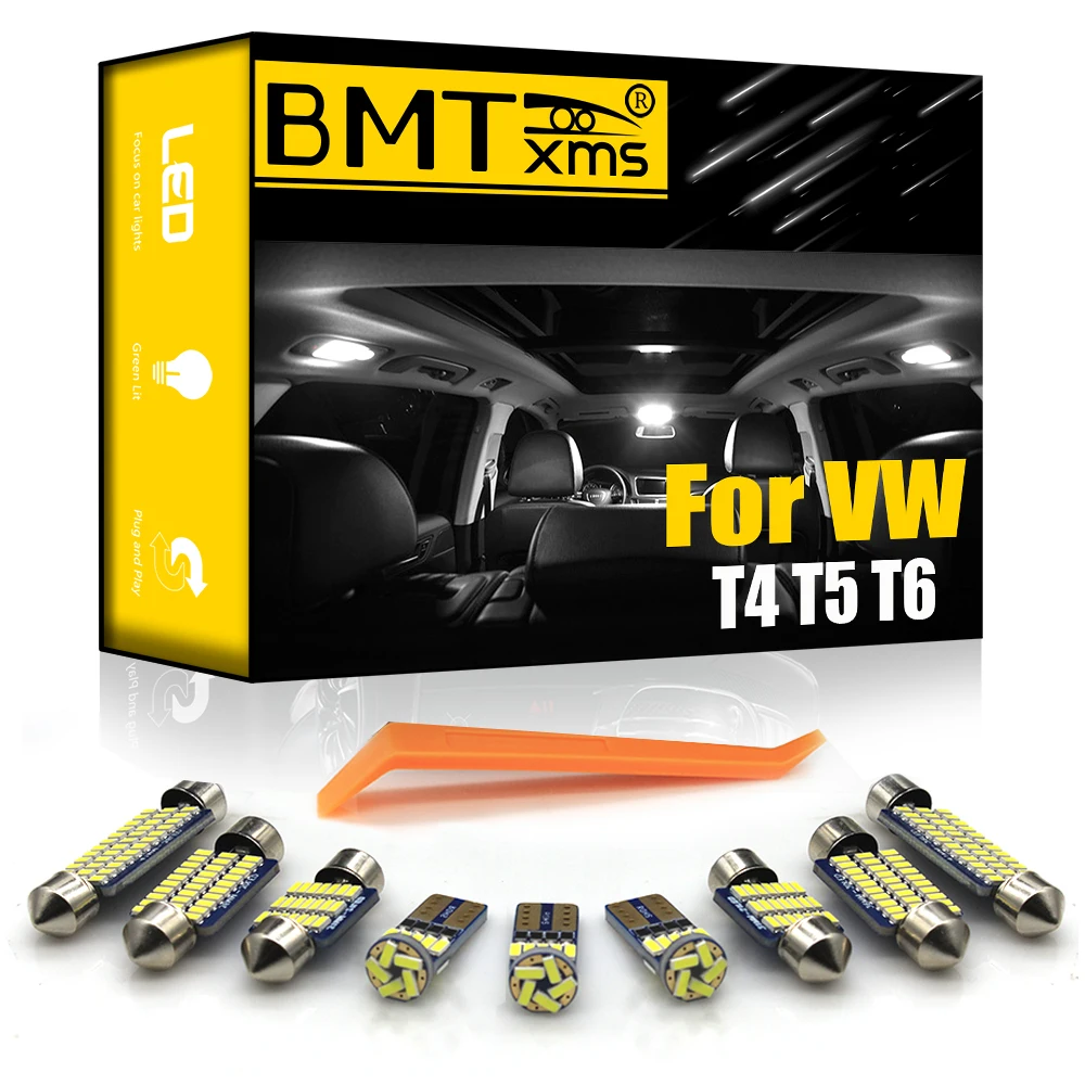 BMTxms-juego de luz Interior LED Canbus para coche, accesorios de iluminación para VW Volkswagen T4 T5 T6 Multivan Caravelle Transporter