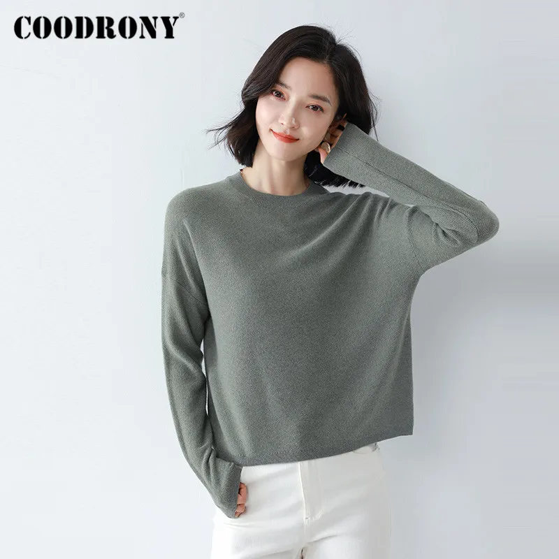 

COODRONY Brand New Off Shoulder Sleeve Soft Wool Female Jumpers 2020 Autumn Winter Pure Color Slim Pullover Sweaters Women W1173