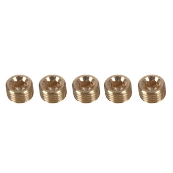 

5pcs 1/4 inch BSP Male Thread Copper Hex Socket Head Pipe Plug Connector Coupling Adapter