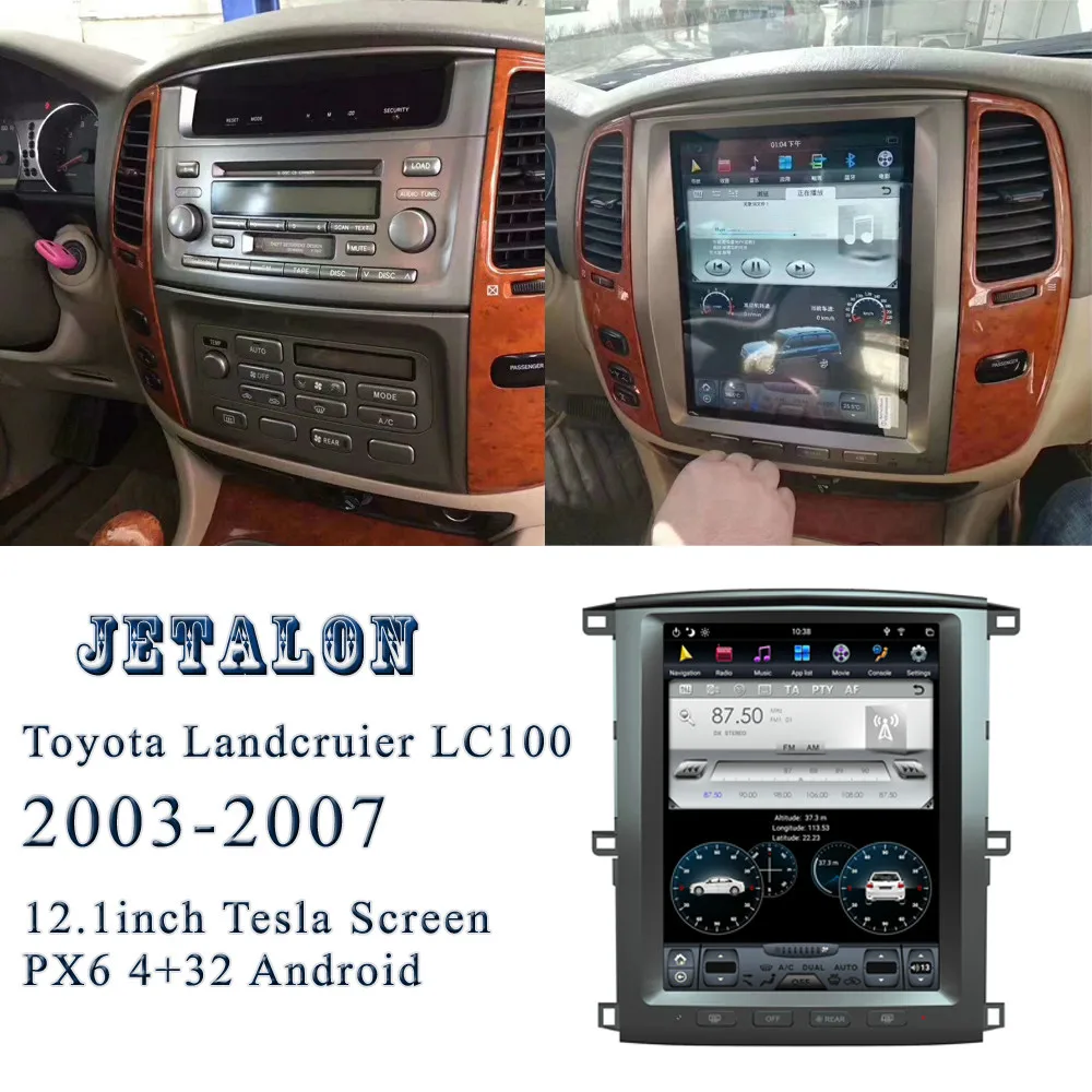 Автомобильный радиоприемник с вертикальным экраном 12 1 дюйма для Toyota Land Cruiser LC100 GPS