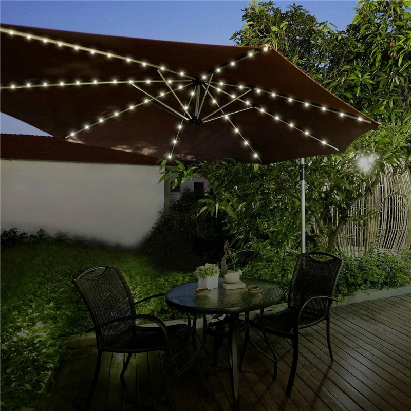 72 Led Solar Parasol Light Garden Patio Table Umbrella Fairy Lights Solar Powered Outdoor Beach Decoration Lighting String Lamps Solar Lamps Aliexpress