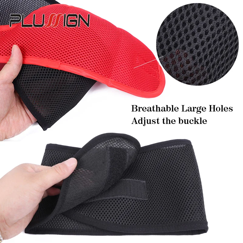 Thick Mesh Wrap Velcro Closure Adjustable Cool Mesh Fabric Wide Headband Wigs Big Hole Edge Band Hair Extension 1pc hair band wig accessories
