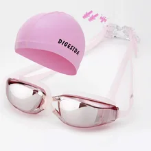 Очки для взрослых, мужчин и женщин, водонепроницаемые очки для плавания, близорукость, спирт по объему, очки с гальваническим покрытием, большая коробка, высокое разрешение, S