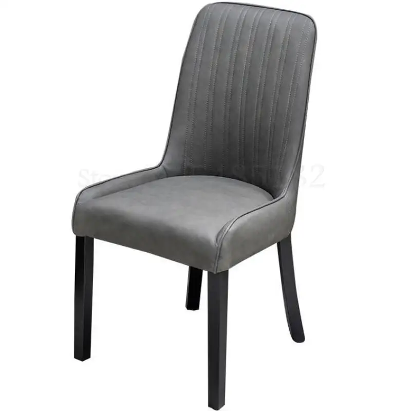 Solid wood dining chair home modern minimalist back leather art chair