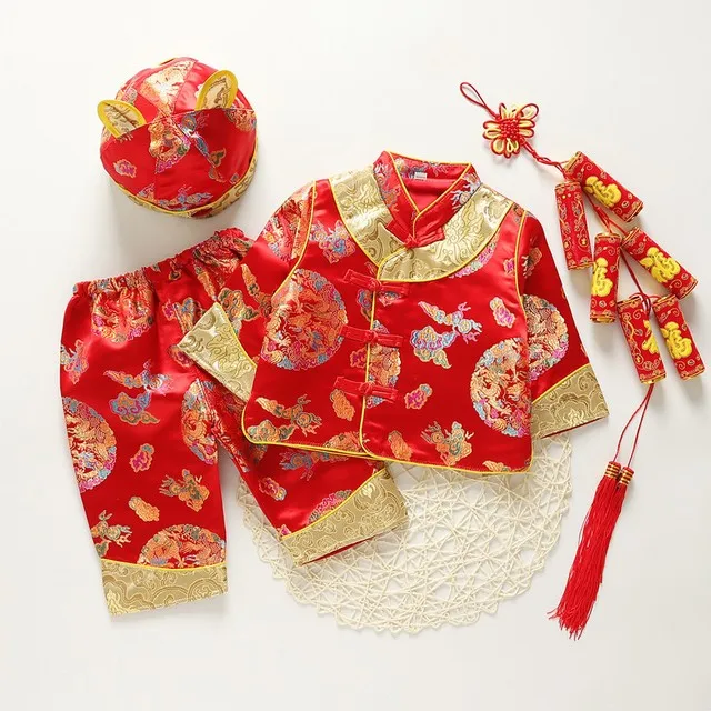 Baby Kids Tang Suit Chinese Traditional New Year Clothing One-Year-Old Costume Children Tang Clothing Photography Clothes