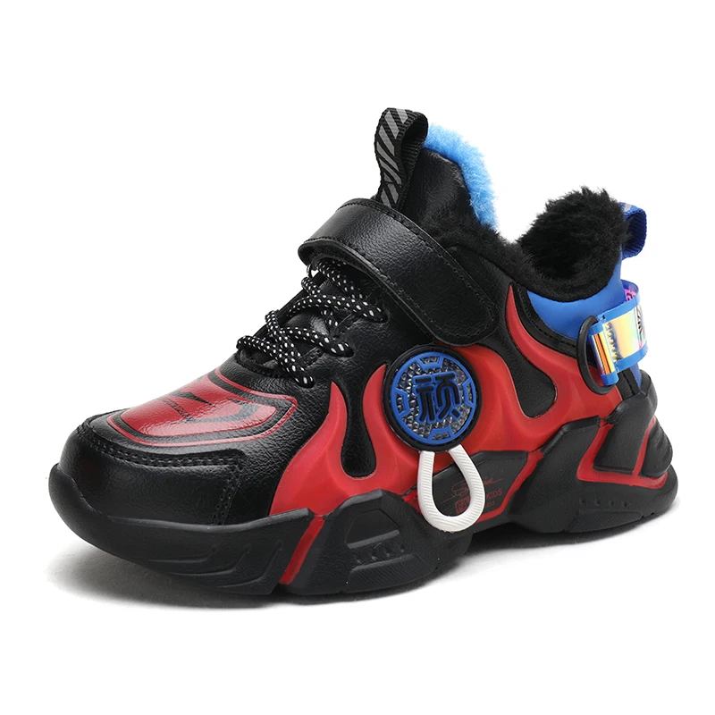 

Winter big children's shoes plus cotton children's shoes shoes outdoor warm flat-bottomed non-slip cold-proof wear-resistant boy