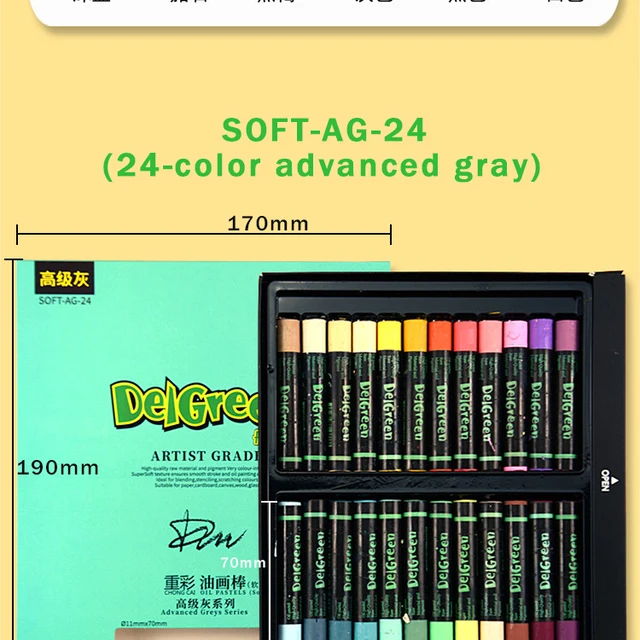 Mungyo Gallery Artist Soft Oil Pastels, Fluorescent Set of 12