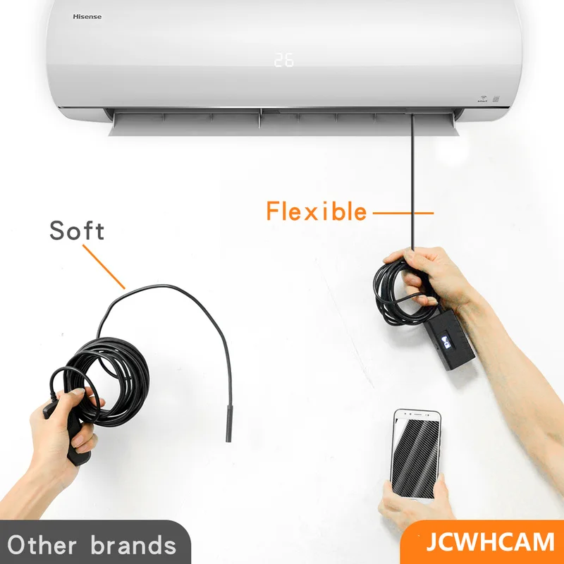 Эндоскоп 5 мм 1080P Wi Fi IP68 водонепроницаемый со светодиодной подсветкой|Камеры