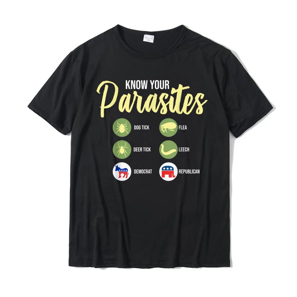 O-Neck Camisa Cotton Fabric Student T-Shirt Design Short Sleeve Tops & Tees New Arrival Design T-shirts Top Quality Libertarian Shirt - Know Your Parasites T-Shirt T-Shirt__19639 black