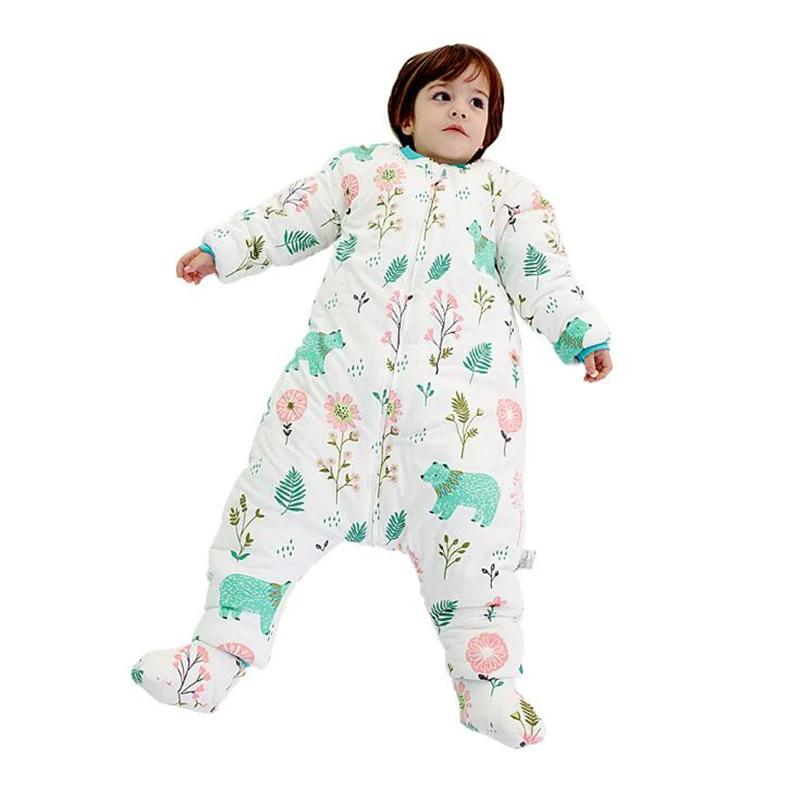 baby rompers Long sleeve sleep sack Onesies newborn baby Sleeping BagNewborn Infant winter Split leg warm