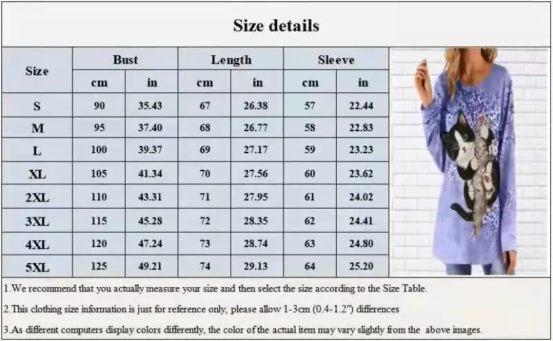 He16da90aa75346bc946415a12deac48e7 - Fashion Trendy Ladies 3D Cartoon Cat Print T Shirt Women