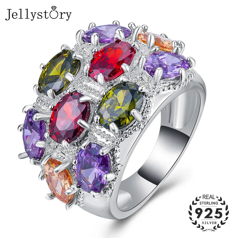 Модное красочное кольцо Jellystory с топазом ювелирные изделия из стерлингового