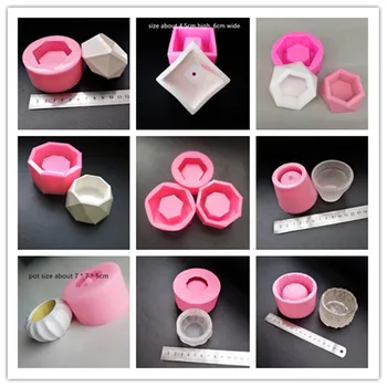 

Small Plaster Candlestick Silicone Concrete Molds DIY Polymer Resin Cement Pot Mold 3D Clay Planter Mould