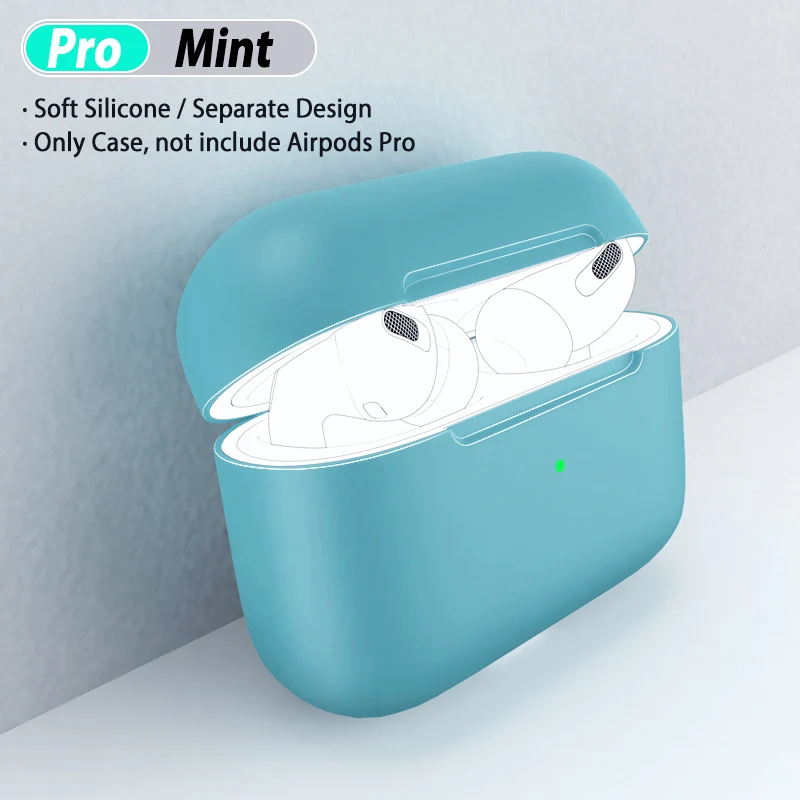 Mint Green Разноцветный Мягкий ТПУ силиконовый чехол s для Apple Airpods Pro защитный чехол Чехол беспроводной Bluetooth чехол для наушников для Air Pods Pro - Цвет: Mint Green