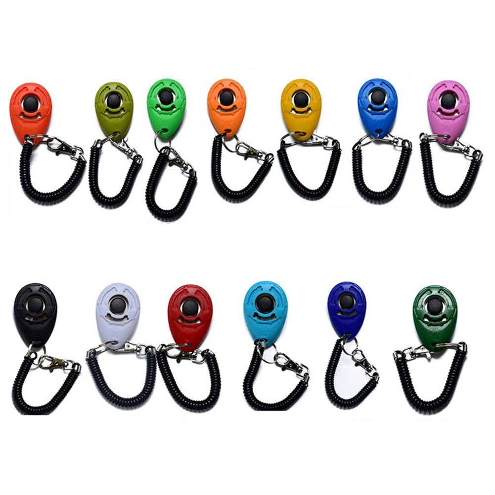 Dog Training Clicker Pet Cat Plastic New Dogs Click Trainer Aid Tools Adjustable Wrist Strap Sound Key Chain Dog Supplies — view 5