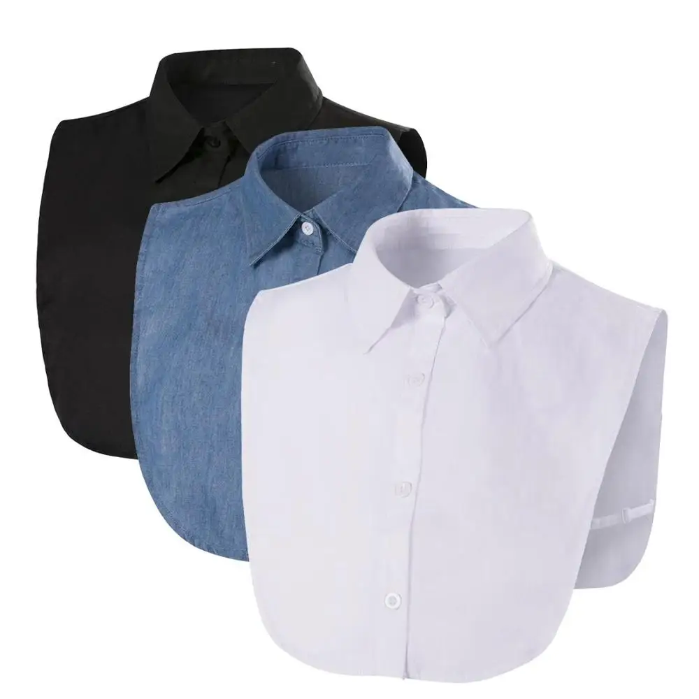 Fake Collar For Shirt Detachable Collars Solid Shirt Lapel Blouse Top ...