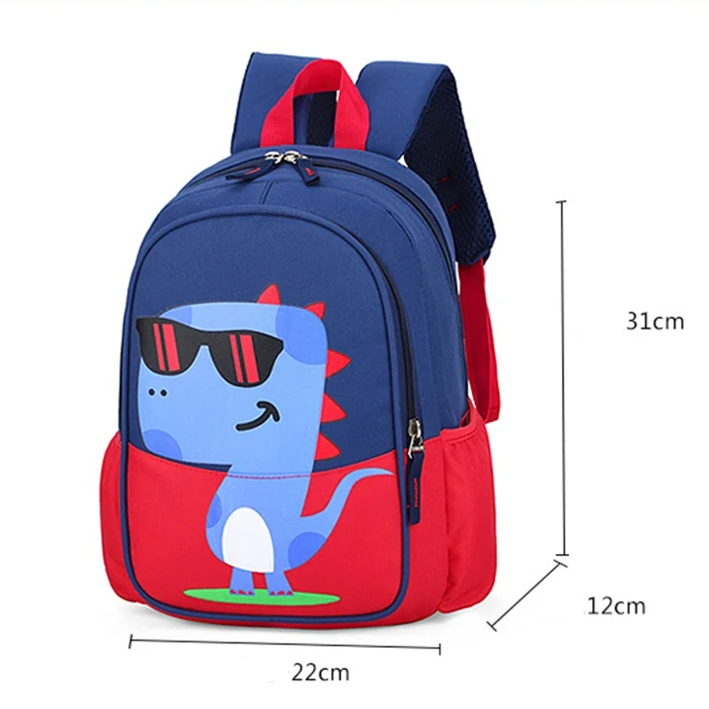 Детский рюкзак для мальчика, милый мультяшный динозавр, водонепроницаемый нейлоновый школьный рюкзак, модная сумка через плечо