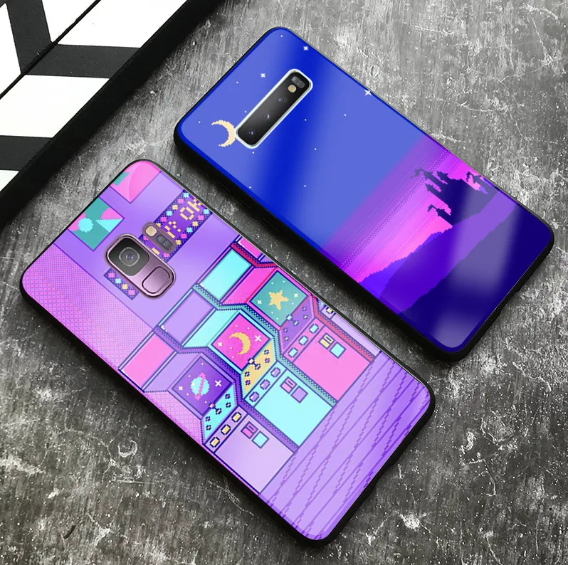Pixel эстетический инди арт пейзаж мягкий силиконовый стеклянный чехол для