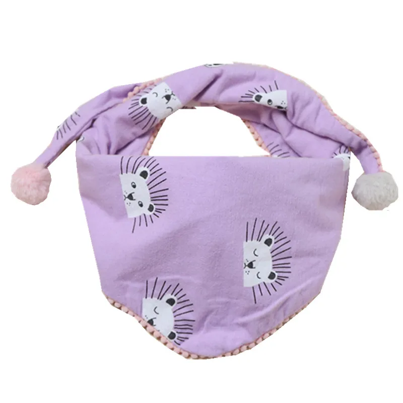Новинка года, весенне-осенний Детский шарф, однотонные треугольные шарфы для девочек, шаль для мальчиков и девочек, одежда для малышей с воротником, нагрудники-шарфы для малышей - Цвет: purple lion