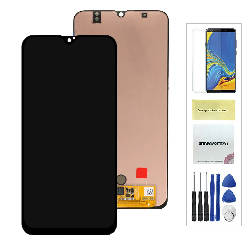 Для samsung Galaxy A50 A505F/DS A505F A505FD A505A ЖК-дисплей сенсорный экран дигитайзер в сборе для samsung A50 lcd - Цвет: Black NO Frame