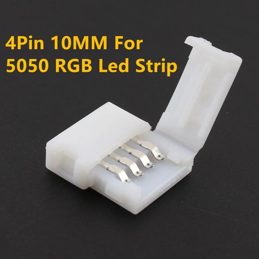 RGB 4pin 10mm DC 5V 12V 24V LED Strip connecter 2pin 3pin 4pin 5Pin Connector Single RGB Led strip Connector For 2835 5050 RGB RGBW LED Strip - Цвет: RGB 4pin 10mm