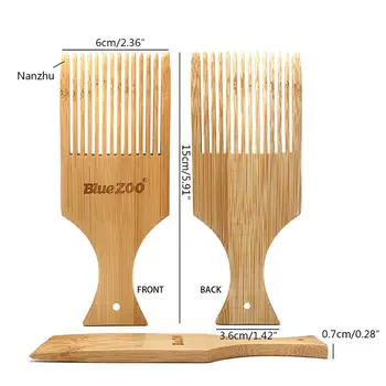 

Anti-static Bamboo Hair Pick Comb Scalp Massage Wide Tooth Detangling Combs Afro GXMC