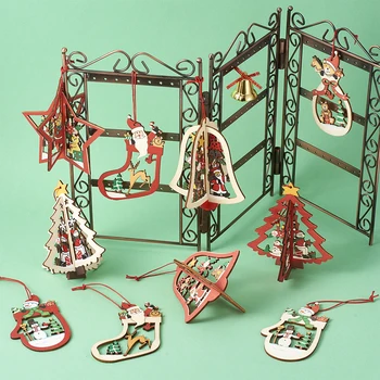 

pandahall Christmas Wooden Ornaments Christmas Tree Hanging Decorations for Christmas Party Gift Home Decoration Mixed Shape Red