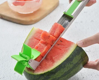 

10pcs Watermelon Cutter Stainless Steel Windmill Shape Watermelon Slicer Power Save Cutter Fruit Slicer Vegetable Tools WB1878