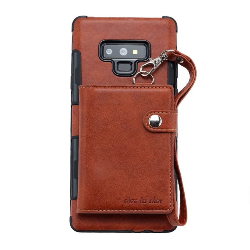 Brown Чехол для телефона samsung Note9/note8/s8/s8 plus/s10 ремешок многофункциональный кошелек стильный с картой защитный чехол для мобильного телефона - Цвет: Brown