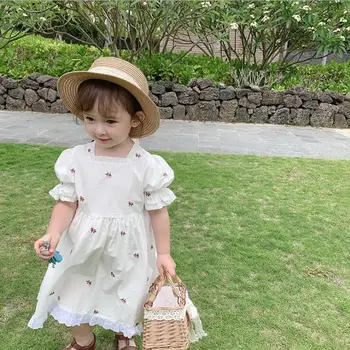 

2020 New Wholesale Baby Girls Embroidery Dress Summer Kids Girls Dresses 1-7 Years