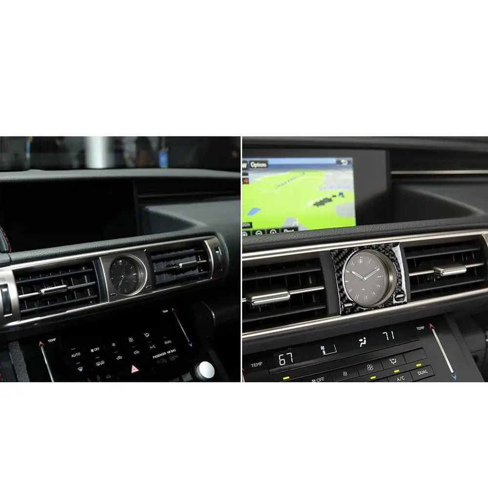 Углеродное волокно центральной консоли крышка часов Накладка для Lexus IS250 IS350+ украшение интерьера автомобиля набор