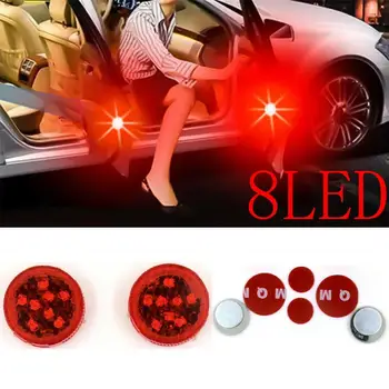 

EIDRAN 2pcs Universal 8 LED Car Door Opened Warning Flash Light Kit Anti-collid Wireless