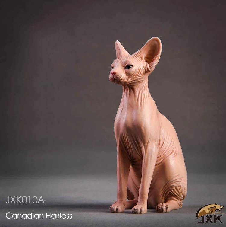 Модель животного из смолы 1/6 Jxk010 Канадская безволосовая кошка сфинкс 3 цвета