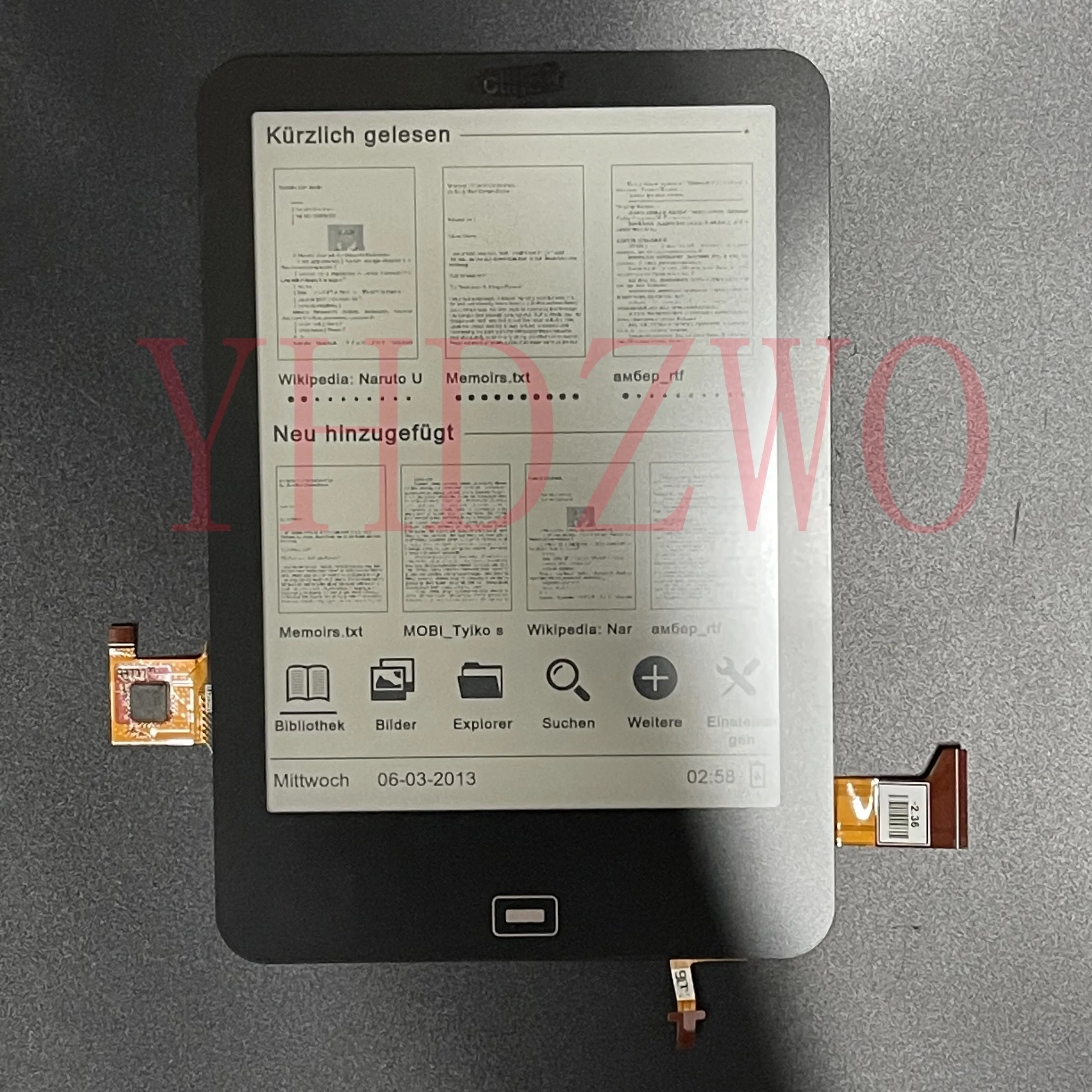 Tela Ed060xh5 100 Original com Tela de Polegadas E-ink Touch Mais Tela Retroiluminada para Tolino Shine Leitor de E-books