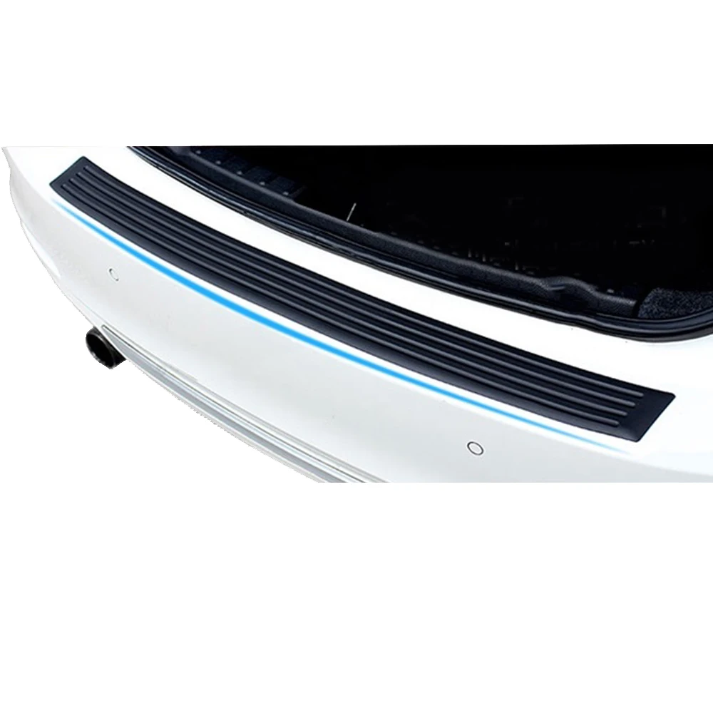 Черный автомобиль протектор полосы стикер резиновый край порога наклейки на бампер обертывания части