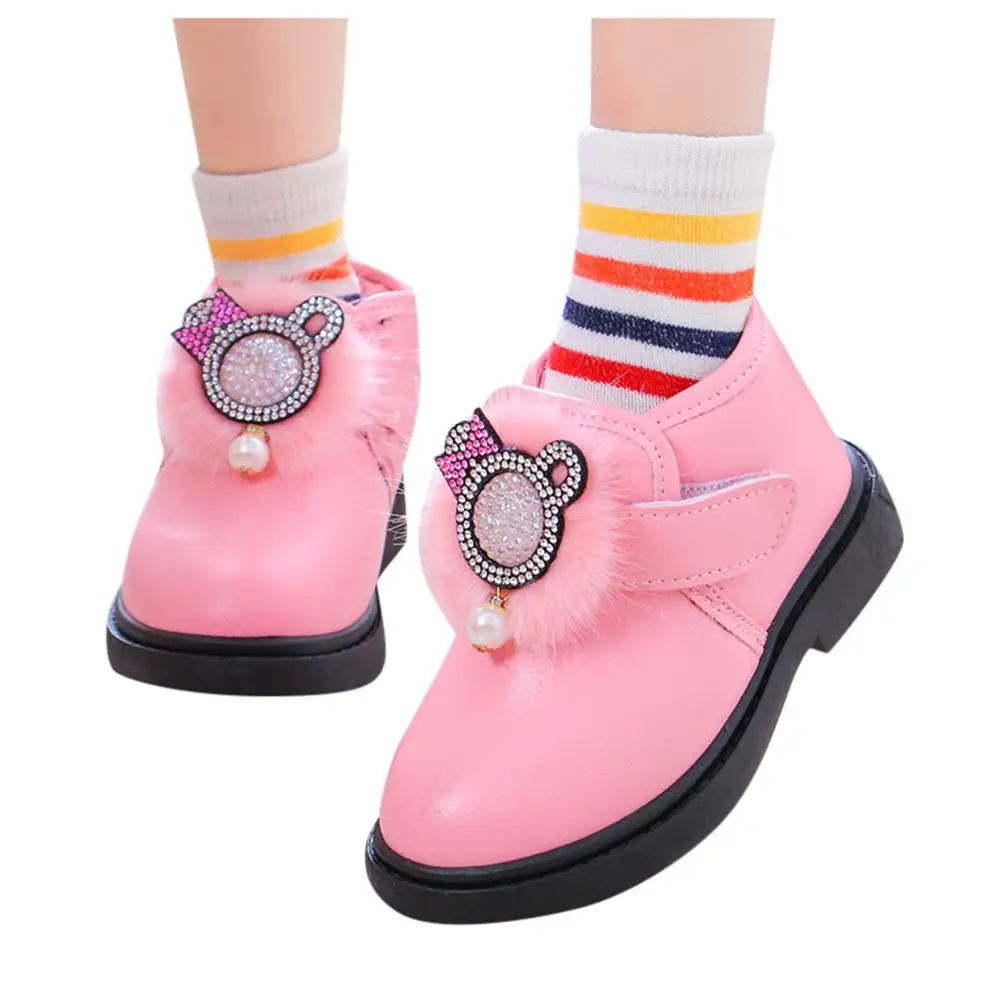 NIEUWE Meisjes Leren Laarzen Jongens Schoenen Lente Herfst PU Leer Kinderen Laarzen Mode ≥ter Kinderen Laarzen Warme 4-11 - Цвет: Pink