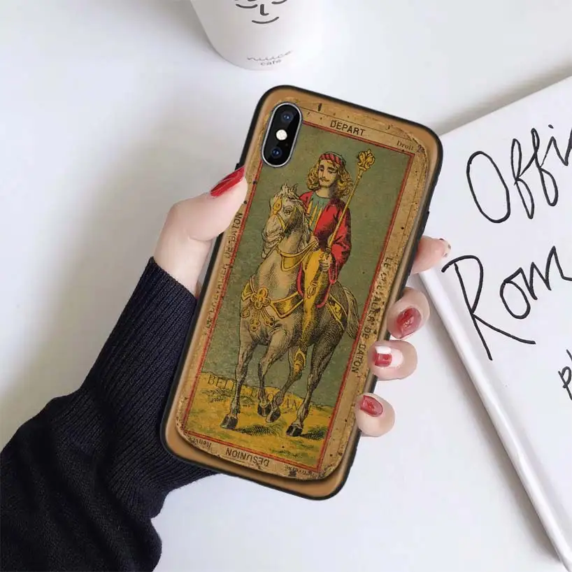 Чехол для чтения карт Таро для Apple iphone 11 Pro XR XS Max X 7 8 6 6S Plus 5 5S SE Черный силиконовый чехол для телефона