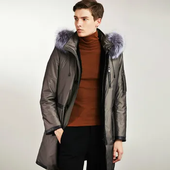 

Real Fur Coat Men Rabbit Fur Coat Korean Fox Fur Collar Duck Down Winter Jacket Men Real Fur Parka Streetwear Casaco D102 YY1152