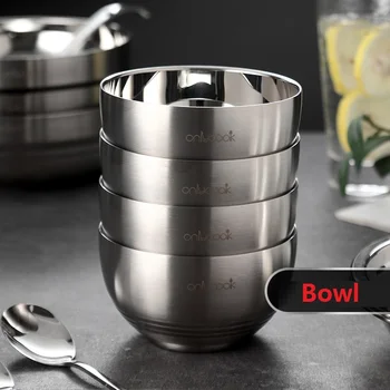 

1Pcs SUS 304 Stainless Steel Bowl Anti-scalding Anti-fall Insulation Deepen Modern Fashion Eco-Friendly Househould Reflection