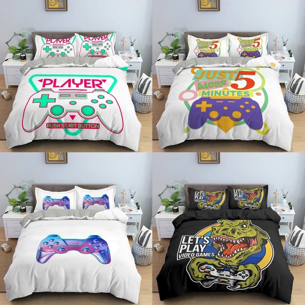 

2/3 Pcs Gamer Duvet Cover Set Gamepad Bedding Kids Boys Girls Bed Set Game Quilt Cover Comforter Cover Children Bedding Set