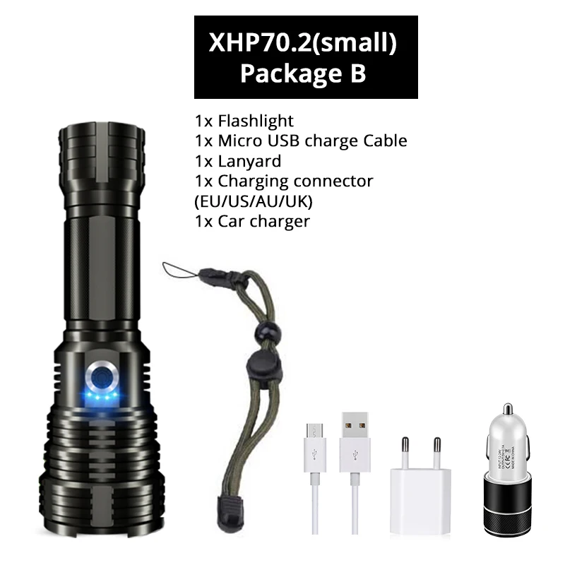 XHP70.2 светодиодный светильник-вспышка с дисплеем питания тактический фонарь 5 светильник ing Режим Водонепроницаемый масштабируемый походный охотничий светильник Открытый светильник ing - Испускаемый цвет: S-233-Small-B