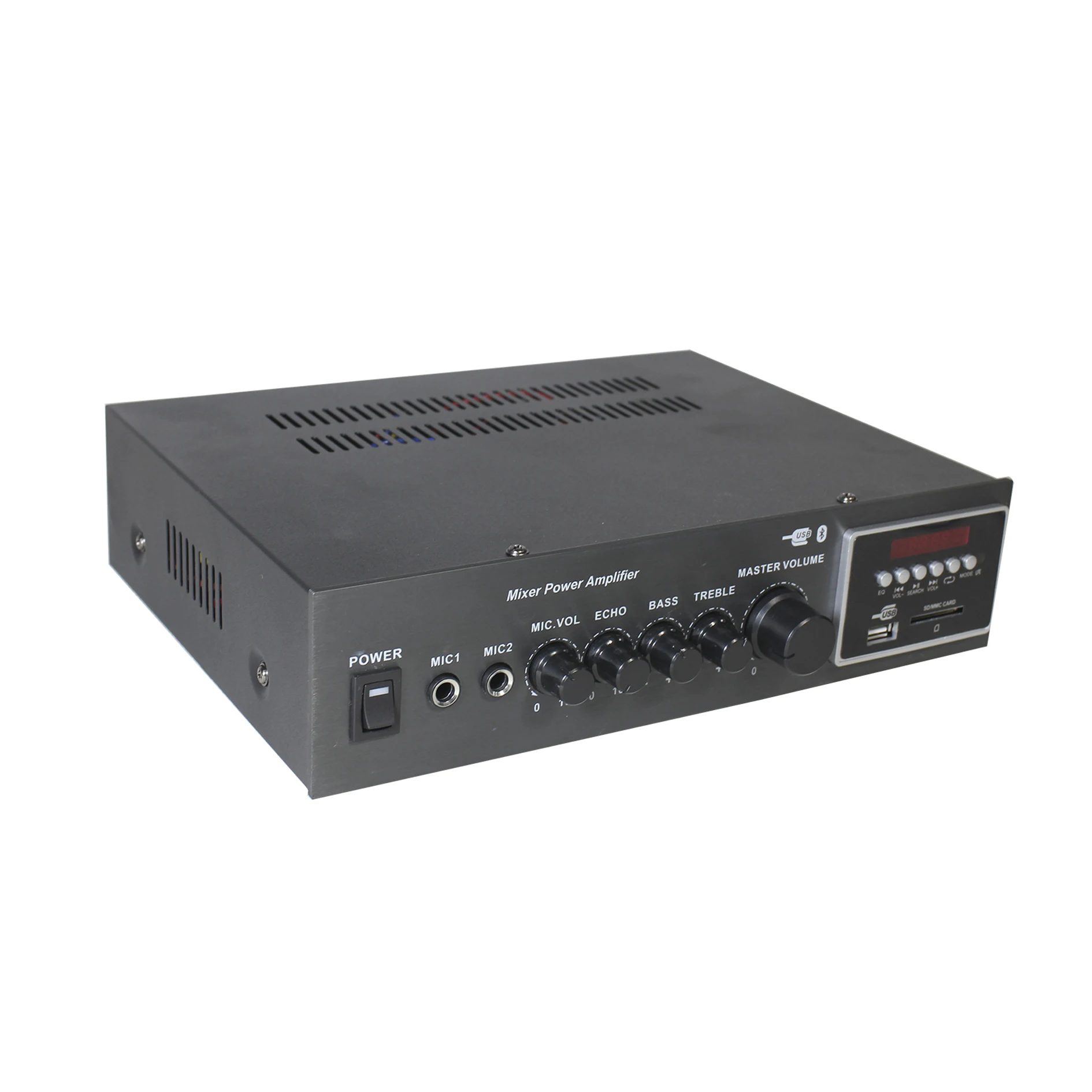 

Professional 120123 mini high power 60 watt audio mixer power amplifier with USB and MP3 for BGM and voice applications
