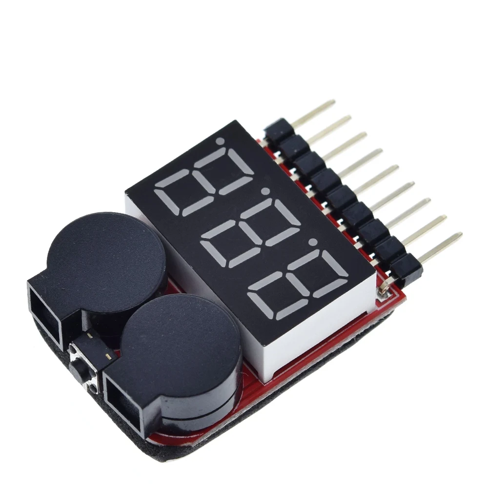 TZT F00872 Lipo тестер напряжения батареи Вольтметр индикатор проверки двойной динамик 1 S-8 S низковольтный звуковой сигнал 2в1 2S 3S 4S 8S