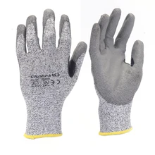 Hanvo защитные рабочие перчатки 13 Gauge HPPE+ стекловолокно PU смолы с пальмовым покрытием