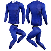 Мужская спортивная одежда Компрессионные спортивные костюмы Быстросохнущий комплект для бега s одежда спортивный костюм для бега тренировки Спорт Фитнес спортивные костюмы комплект для бега
