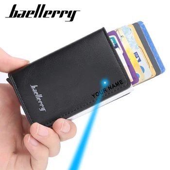 

Baellerry 2020 Korean Fashion Men Wallet RFID Card Protection Pop up Automatically Small Wallet Slim Purse for Credit Cards