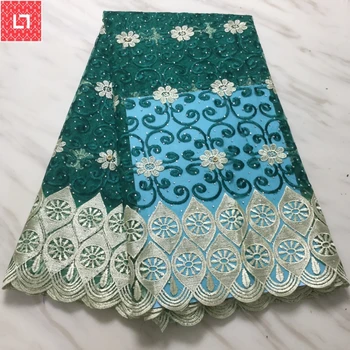 

Legendary Aqua green African Swiss Voile Lace Fabric High Quality French Tulle Lace Fabric 2020 Nigerian Lace Guipure Embroidery