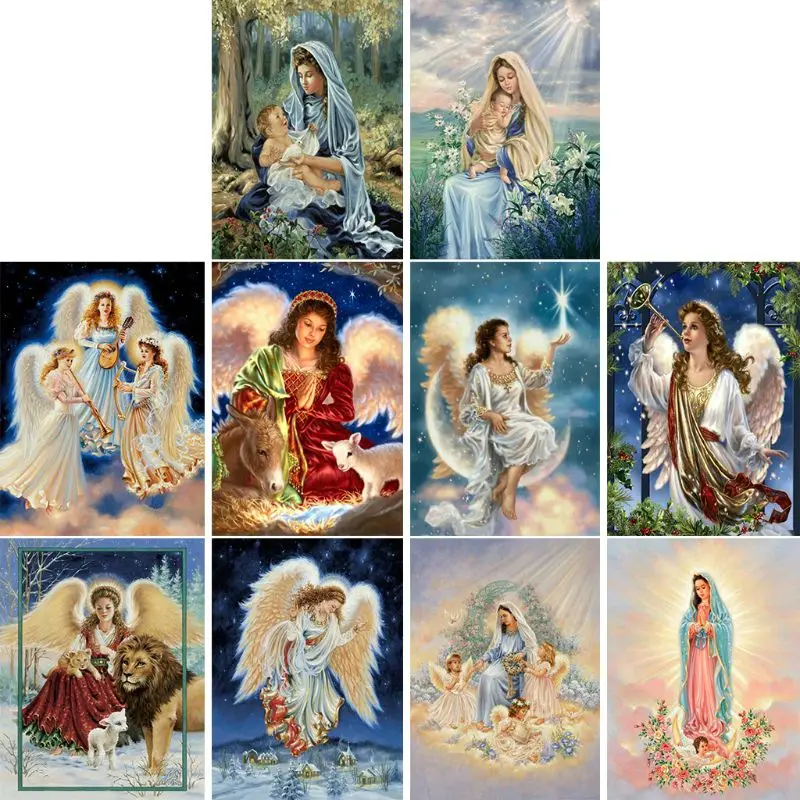 

Angel DIY 5D Full Drill Diamond Painting Embroidery Cross Stitch Kit Rhinestone Crystal Home Decoration Craft Q6PE